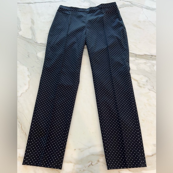 AKRIS PUNTO FRANCA BLACK & CREAM POLKA DOT COTTON TROUSERS IT 44 / US 8 NWTS! - Picture 6 of 16